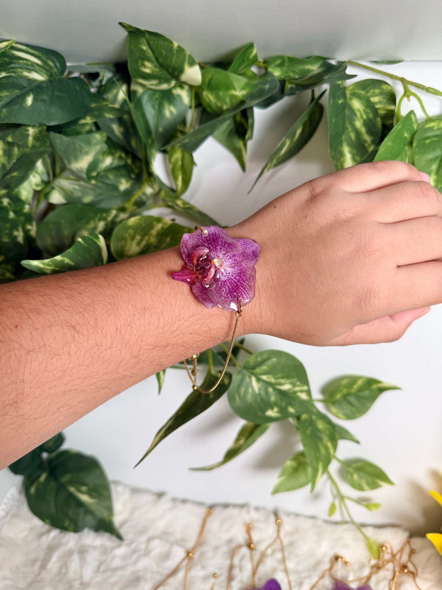 Baby orchid bracelet