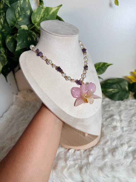 Lavender Orchid Whisper Necklace