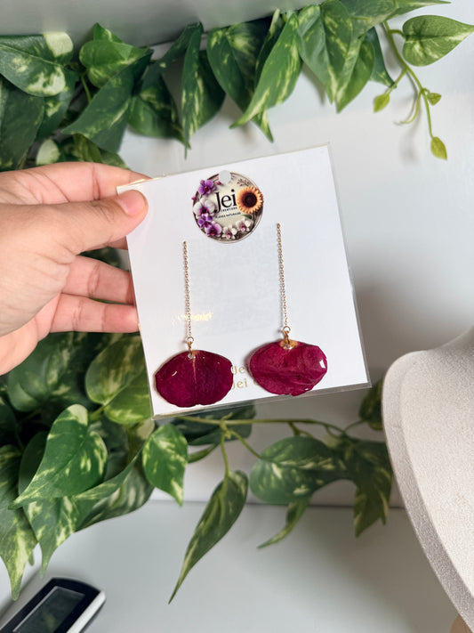 Rose petal earrings