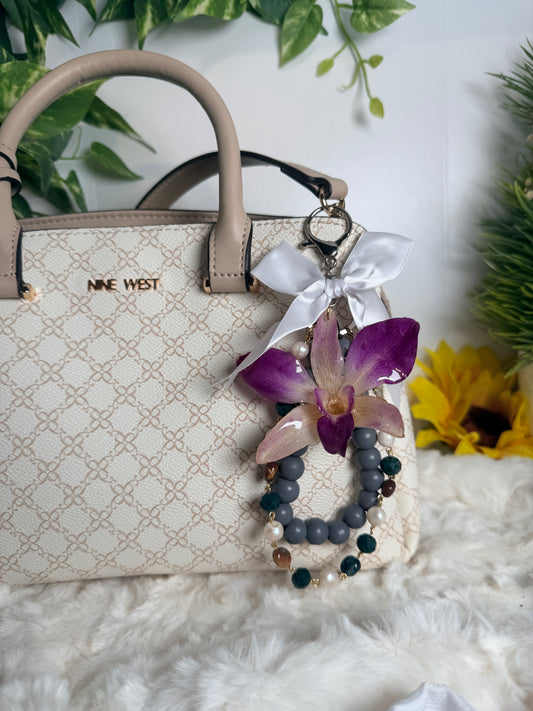 Purple Orchid Bag Charm