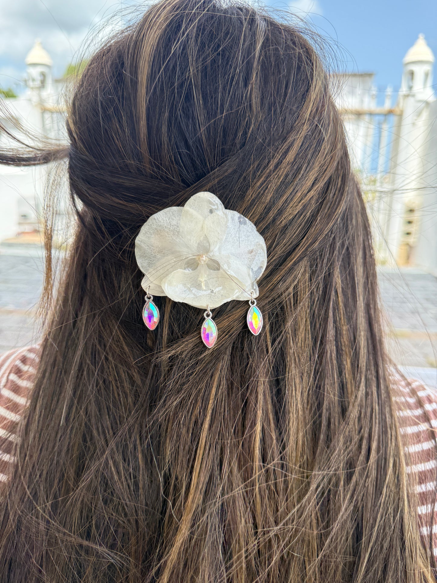 White Orchid Hair clip