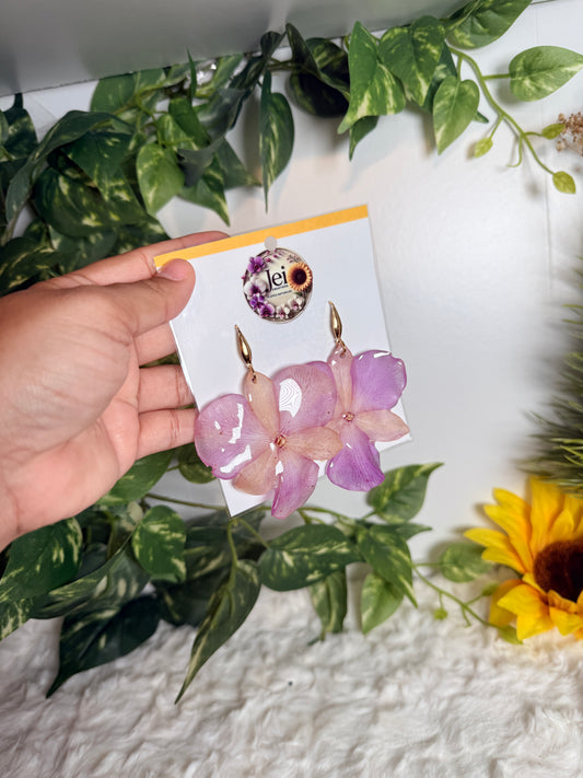 Purple Orchid Statement Earrings
