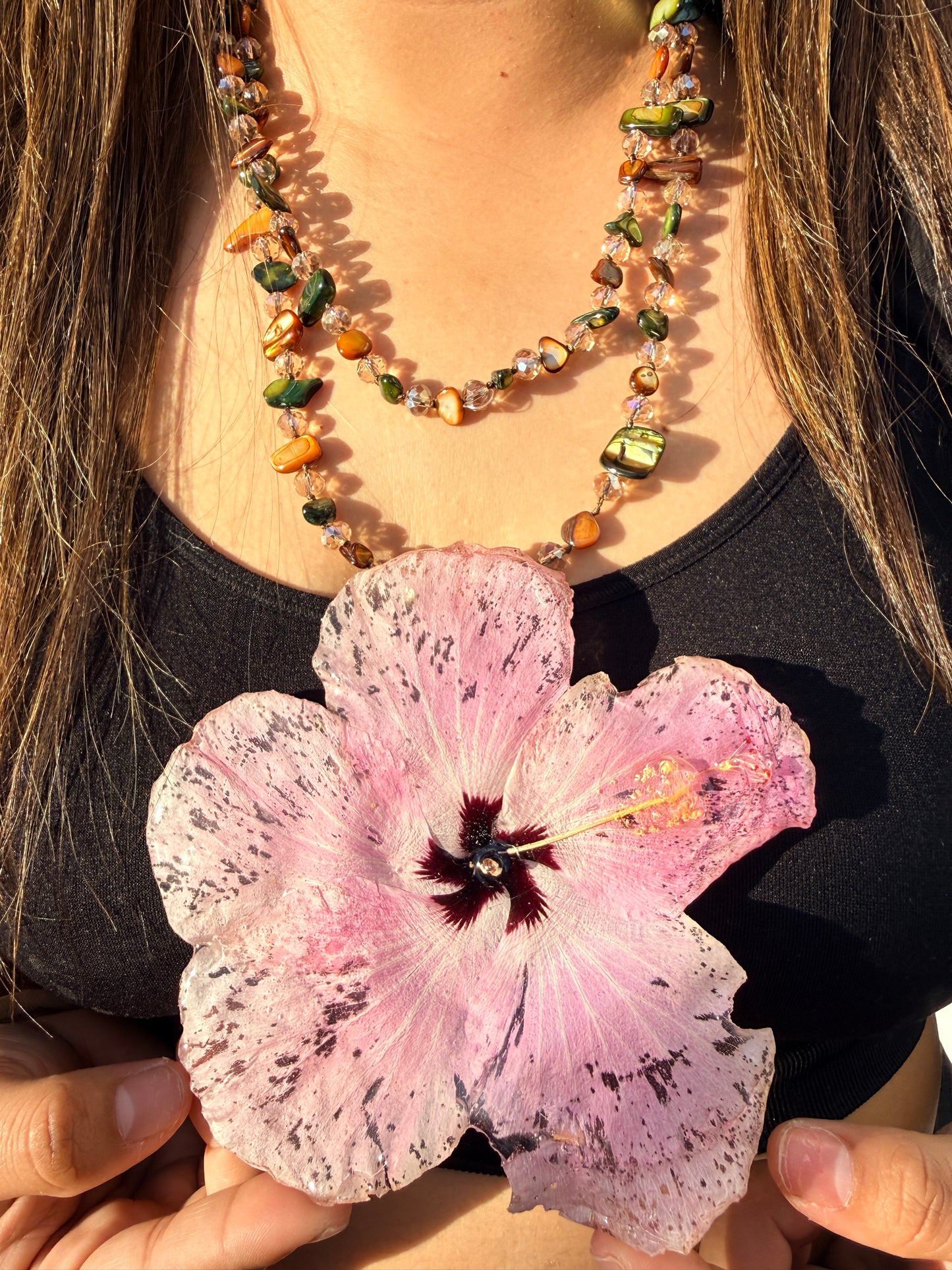 Amapola Blush 2-in-1 Necklace/hairclip
