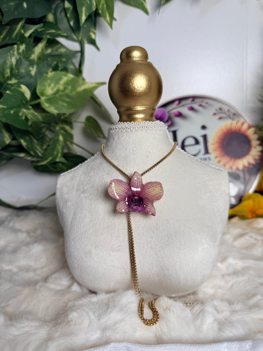 Rosé Bloom Lariat Necklace