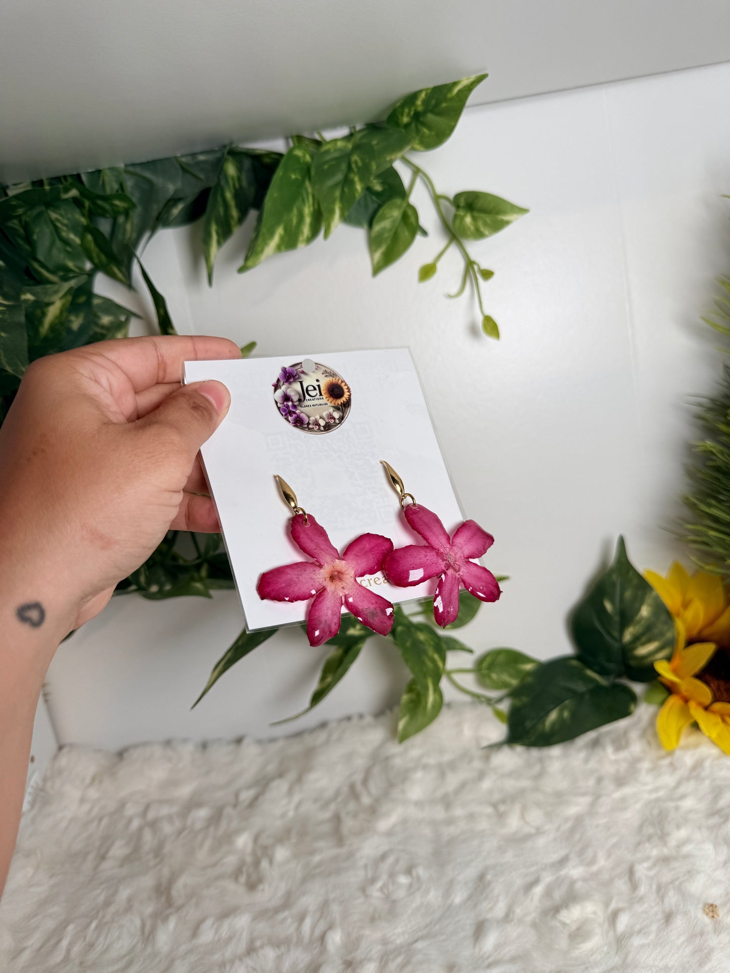 Rosy Bloom Desert Rose Earrings