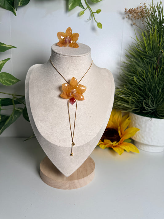 Mini Phalaenopsis set (ring+necklace)