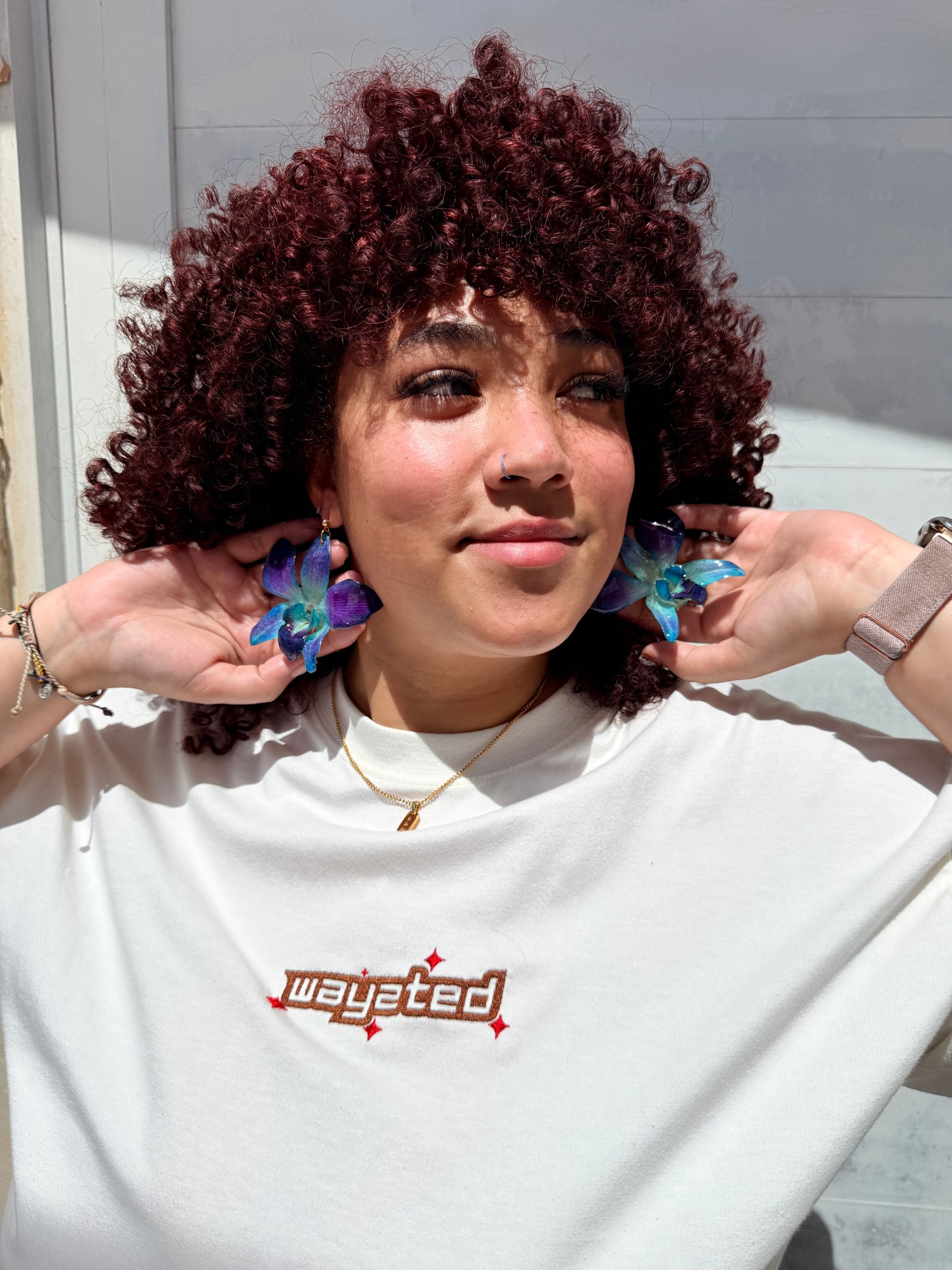 Blue Orchid earings.