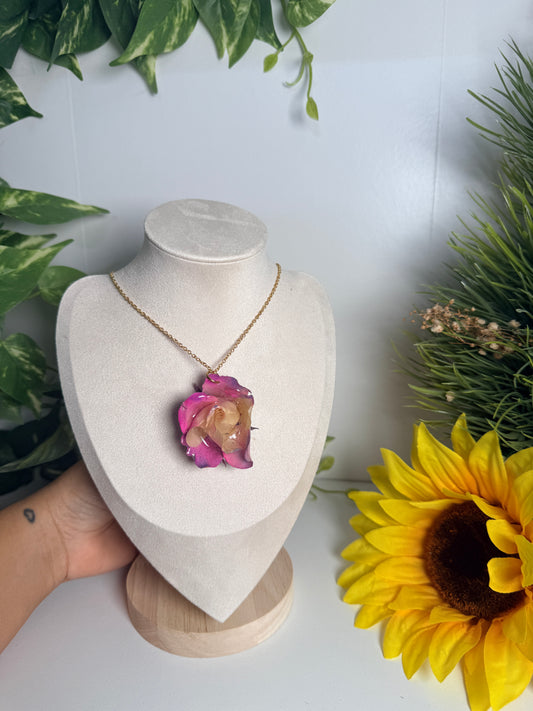 Colorful Rose Bloom Necklace