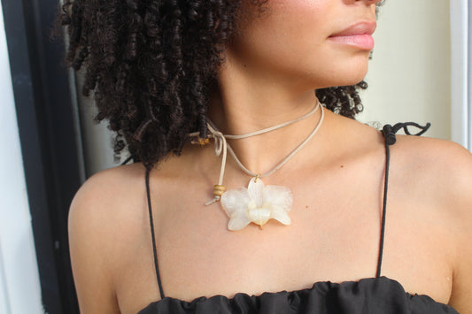 Dendrobium Orchid necklace