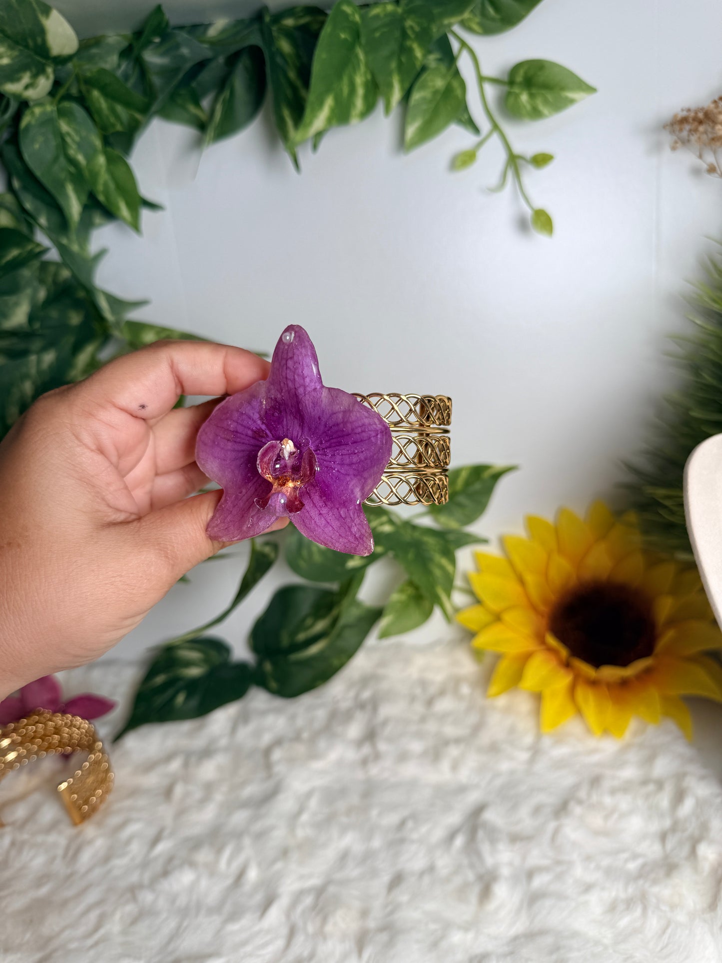 Violet Orchid Glow Cuff