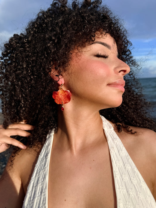 Flamboyan earings(red)