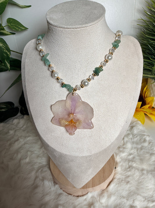 Soft Garden Orchid Necklace