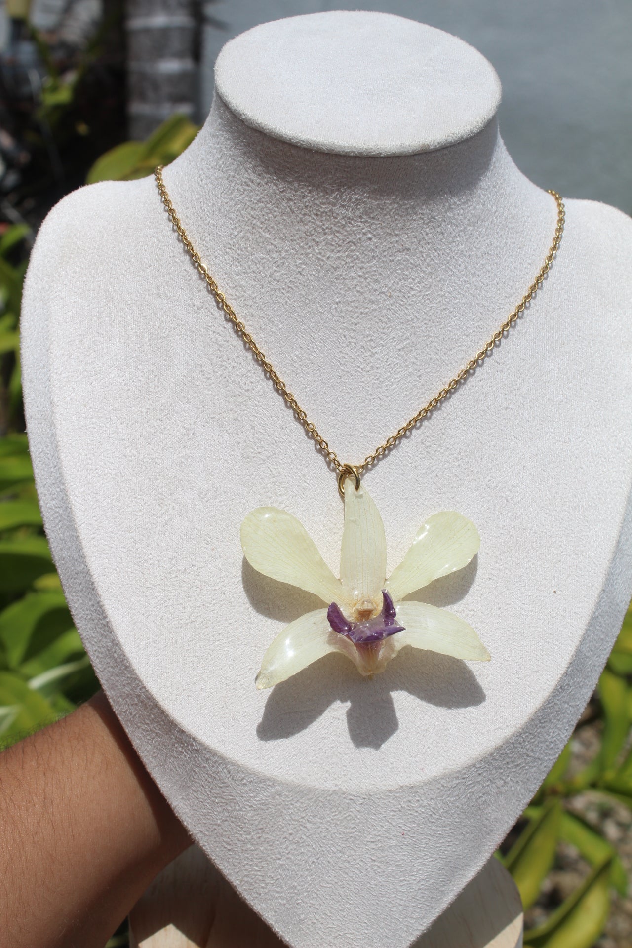 Dendrobium Orchid necklace