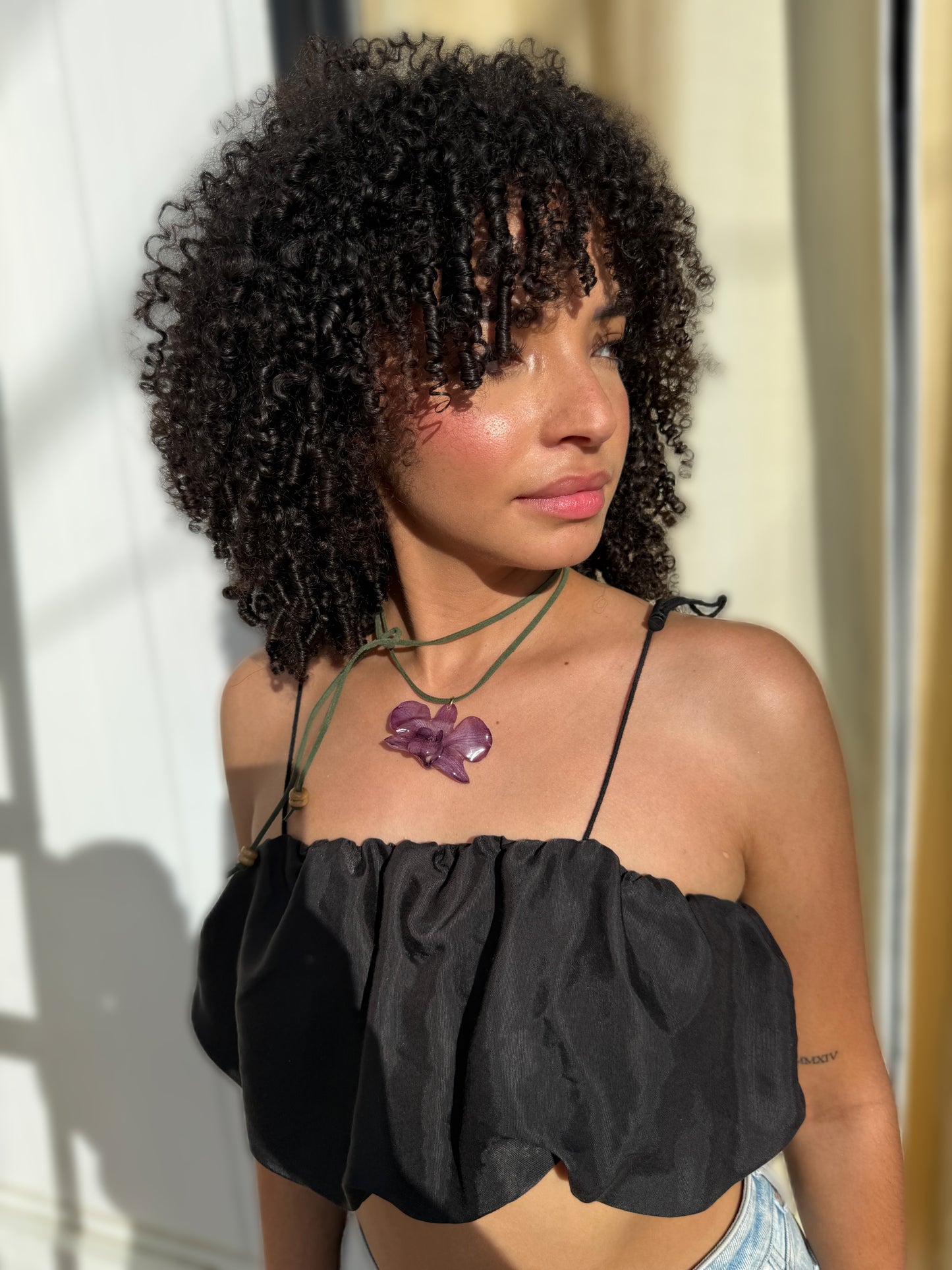 Purple Dendrobium Choker necklace