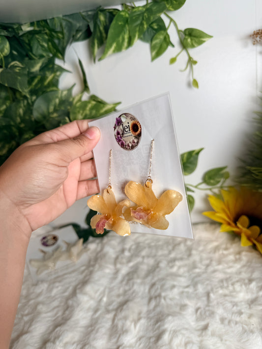 Honey Orchid Threader Earrings