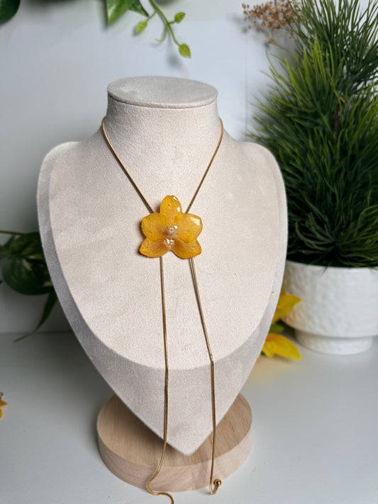 Mini Yellow Phalaenopsis necklace