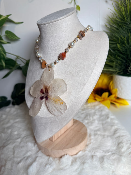 Golden Earth Poppy Necklace