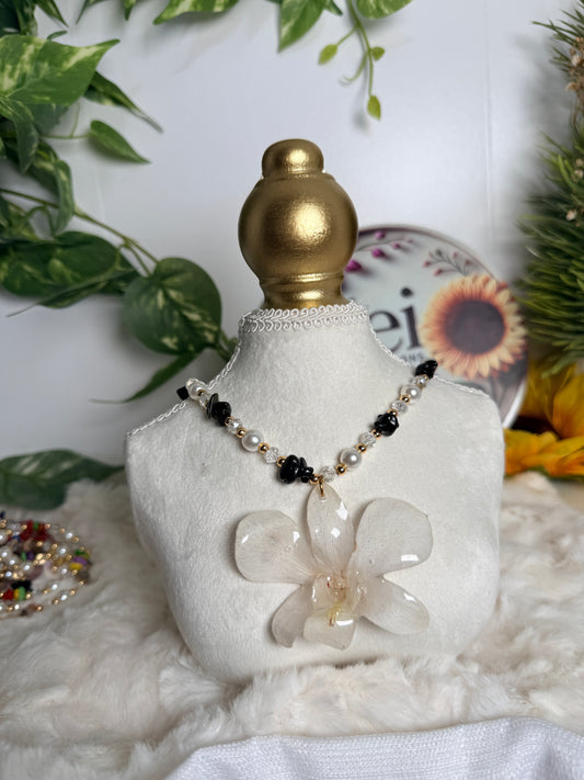Ivory Whisper Orchid Necklace