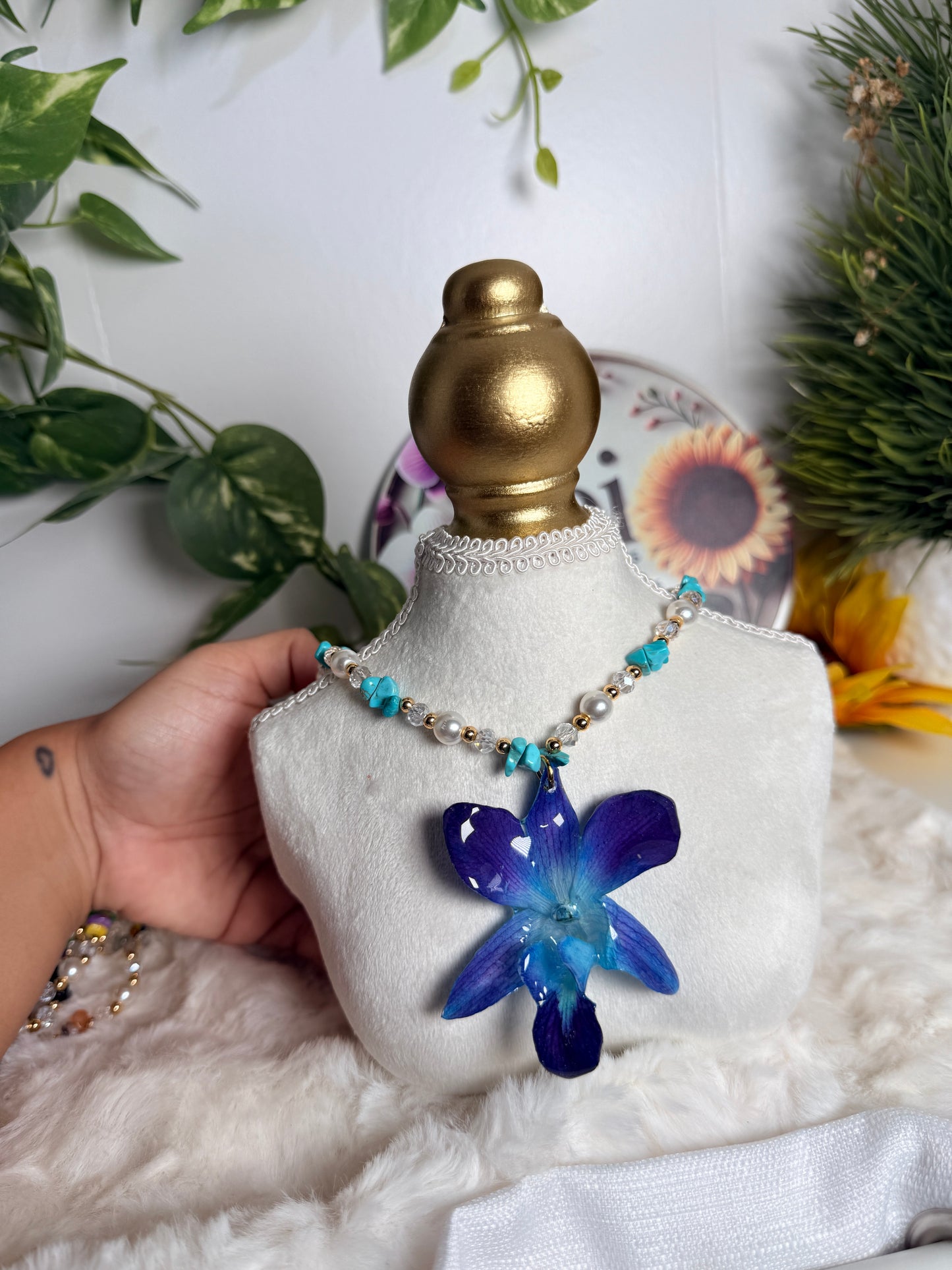 Ocean Eclipse Orchid Necklace