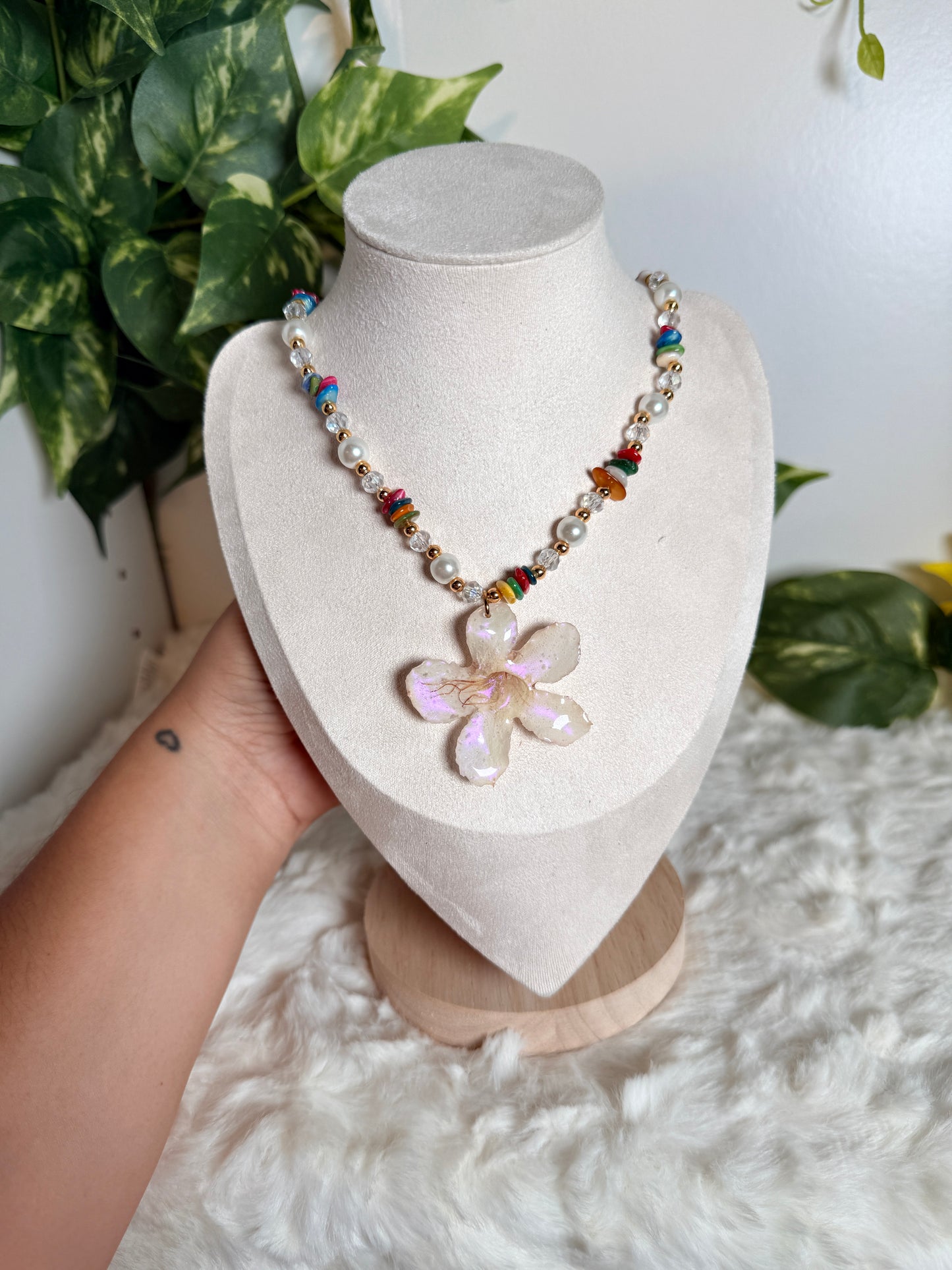 Rainbow Pearl Garden Necklace