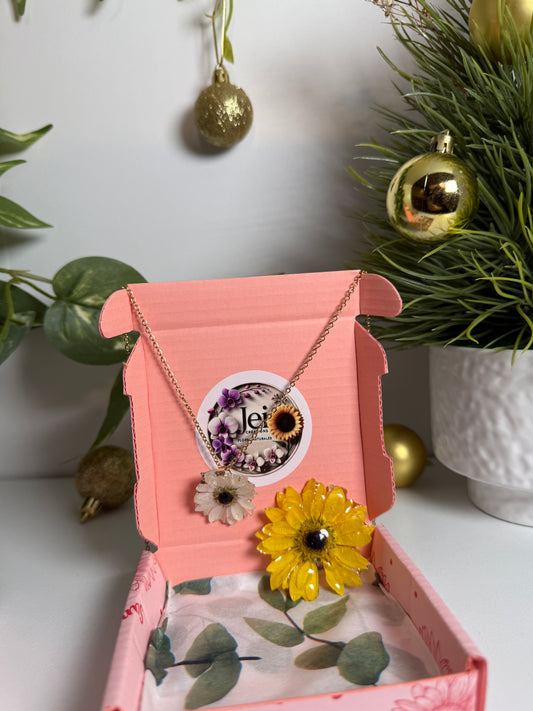 Floral Charm Duo Necklace Set