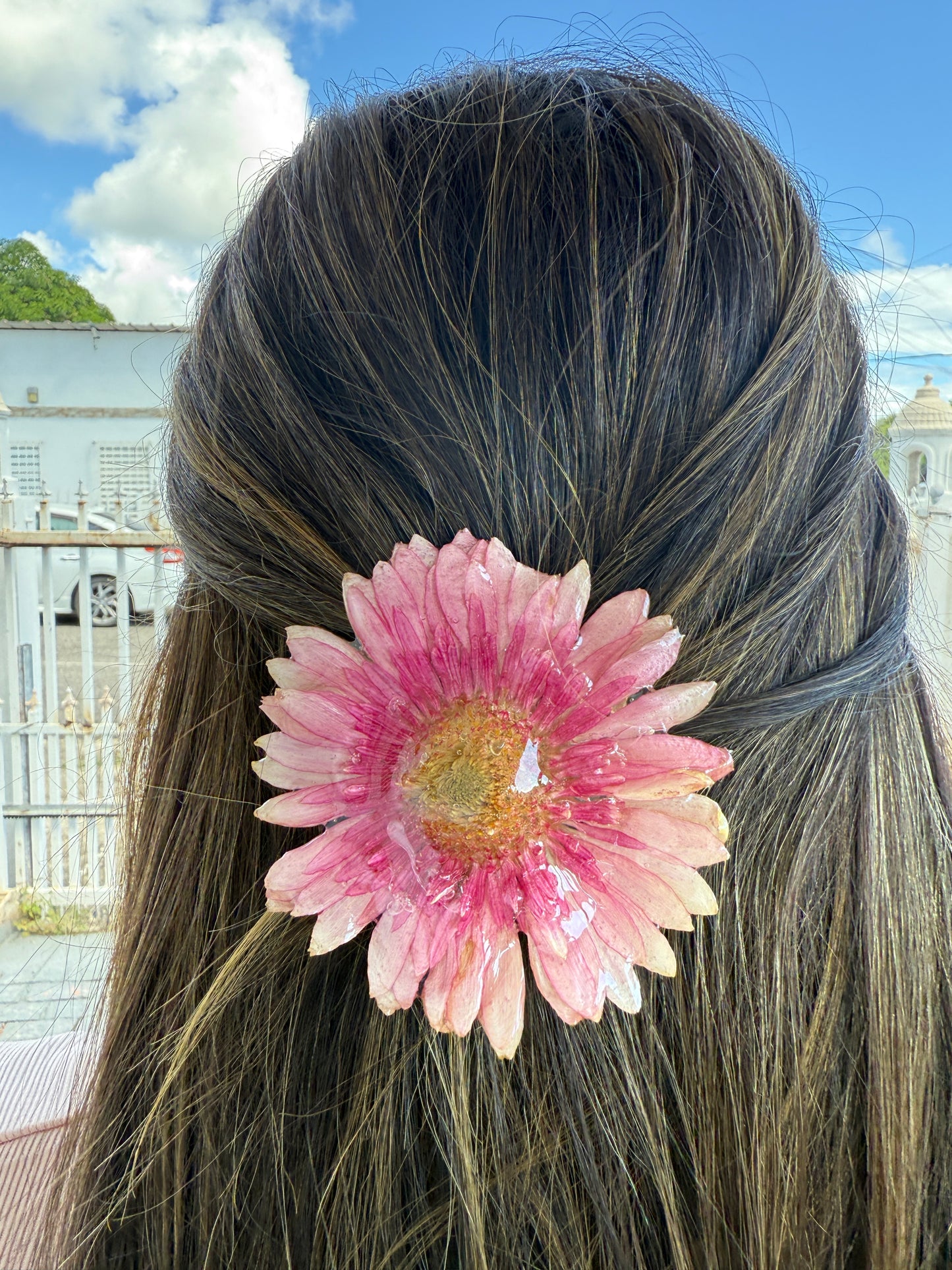 Pink Gerbera Hair clip