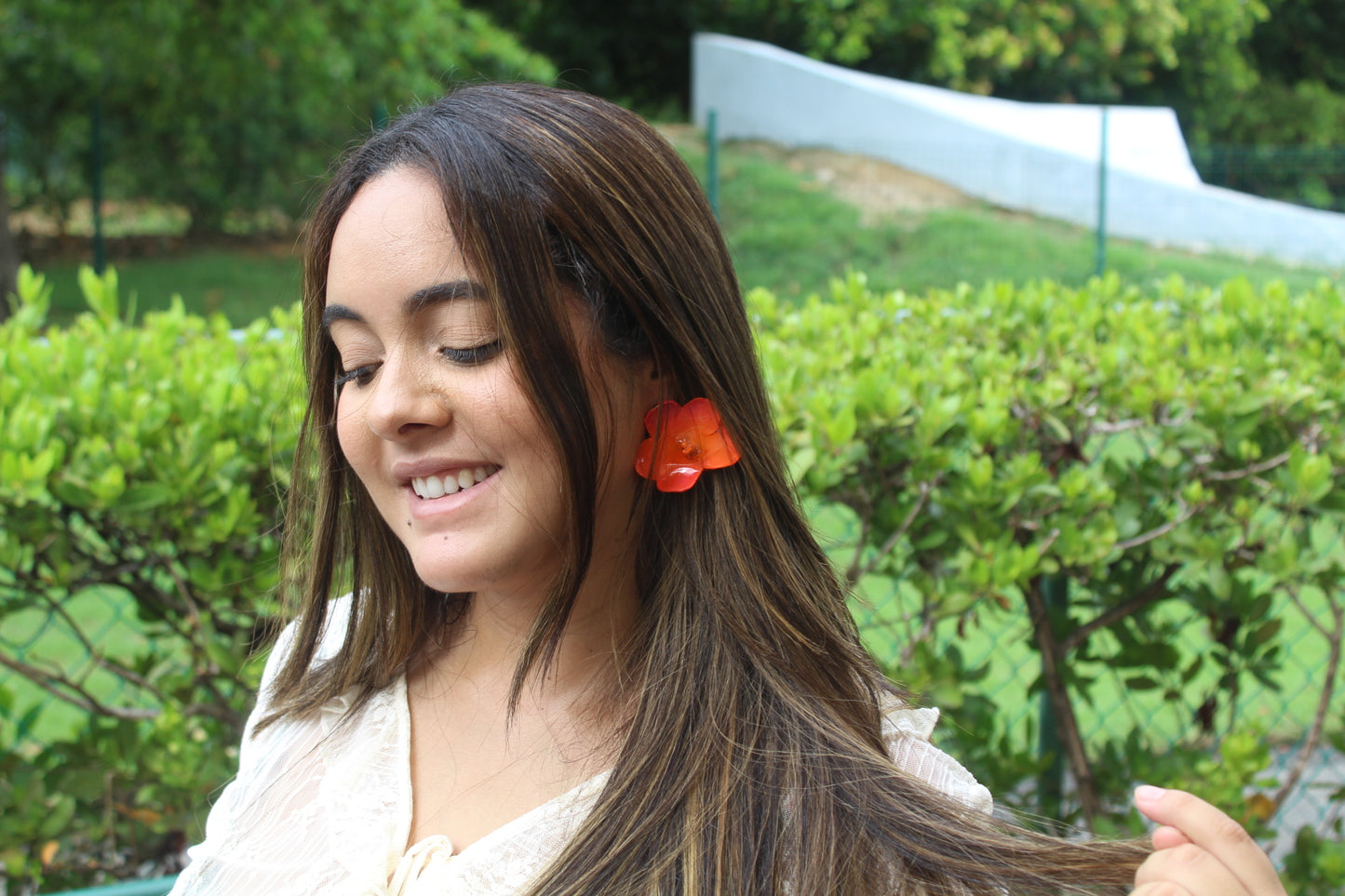 Towers braids Orchid Stud
