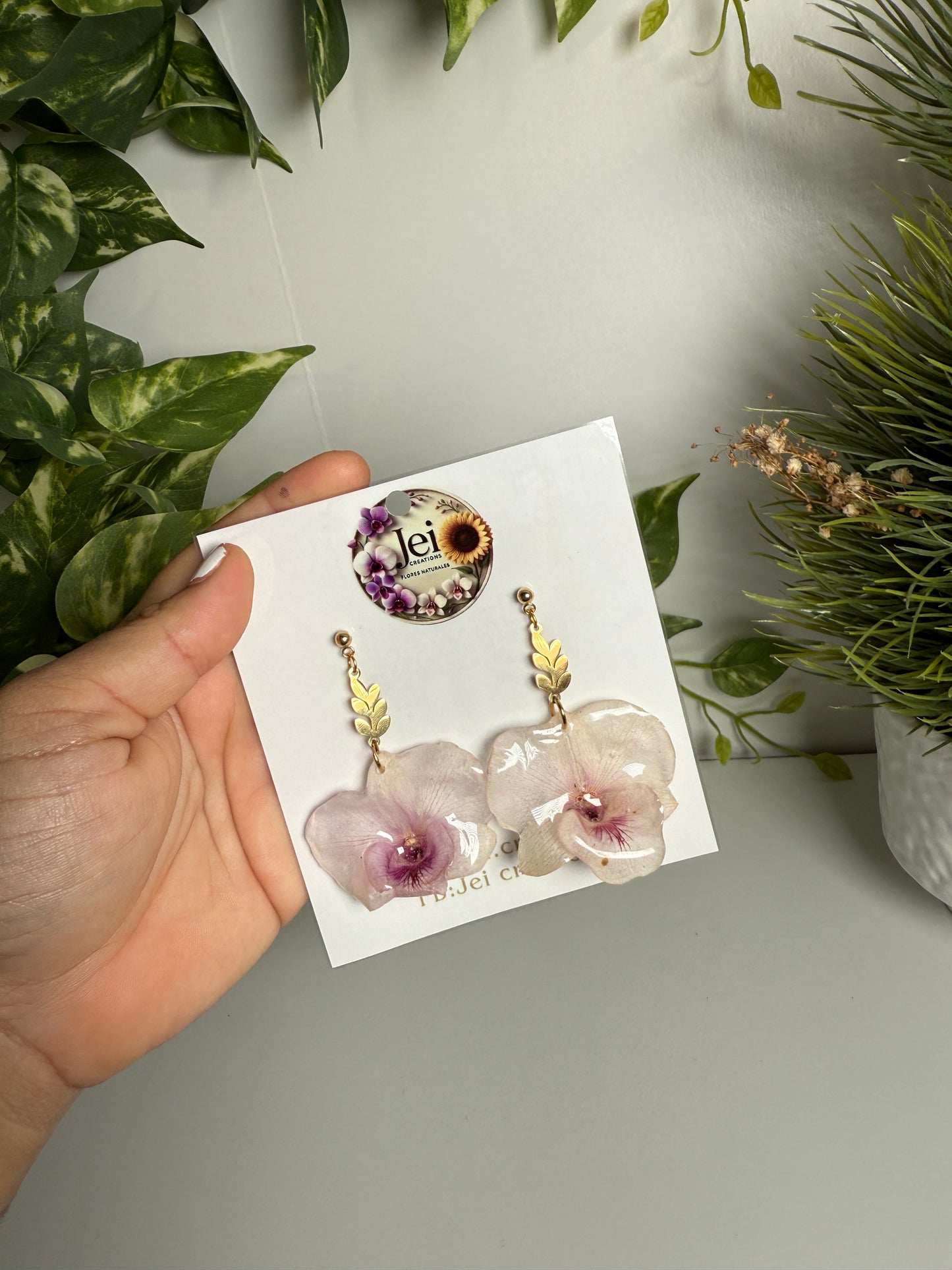 Dendrobium Orchid earings
