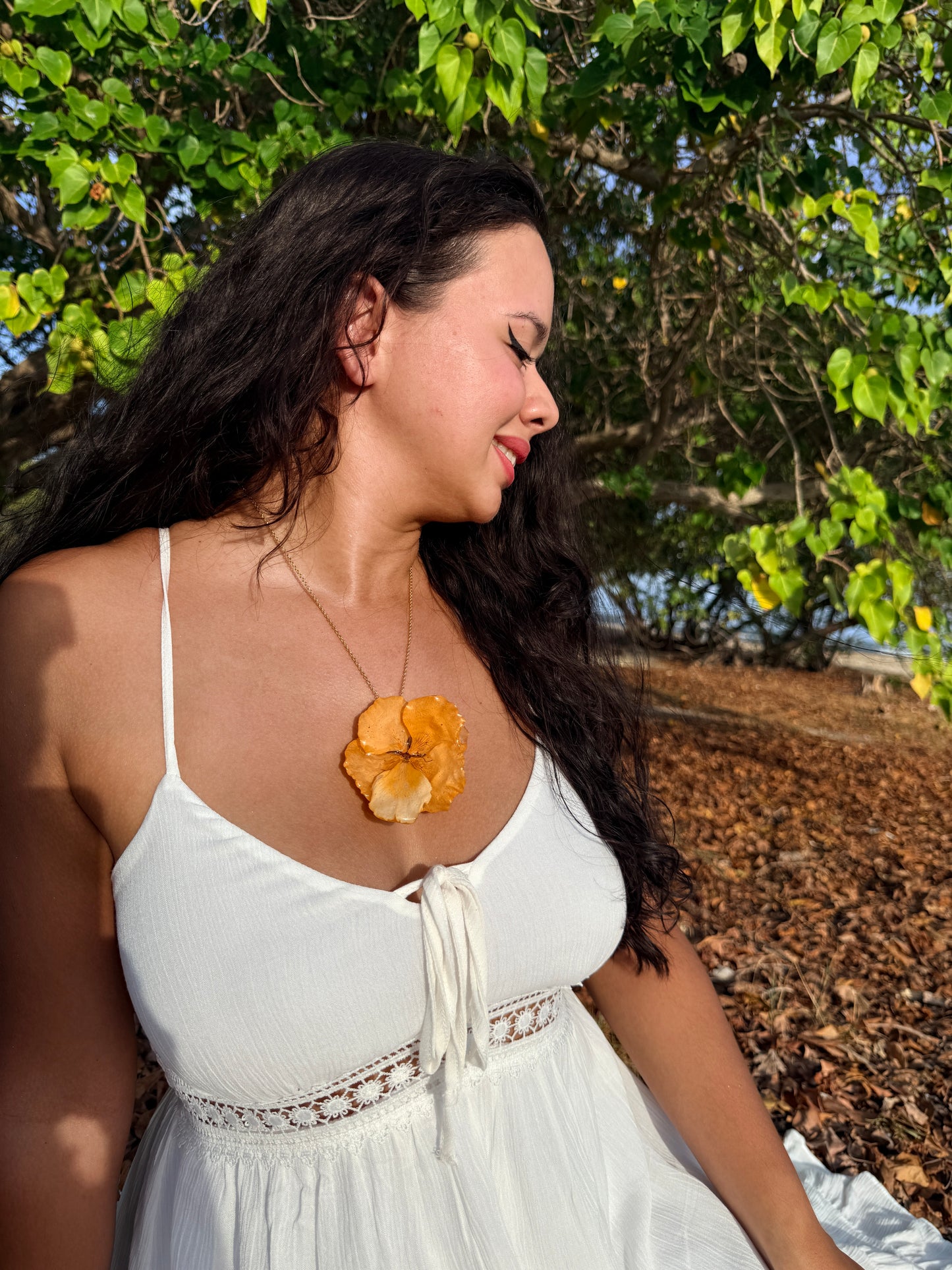Yellow Flamboyan necklace