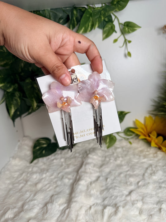 Fancy orchid earrings
