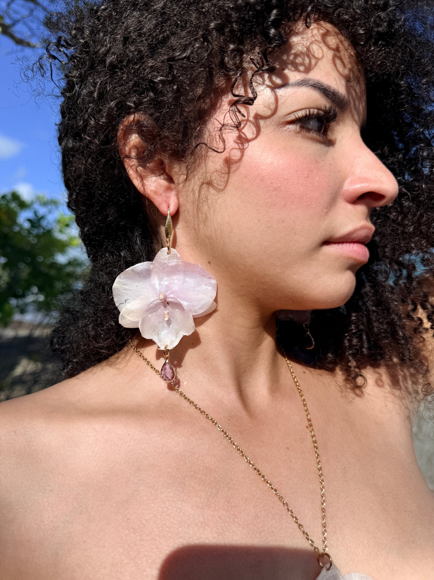 Purple Phalaenopsis earrings