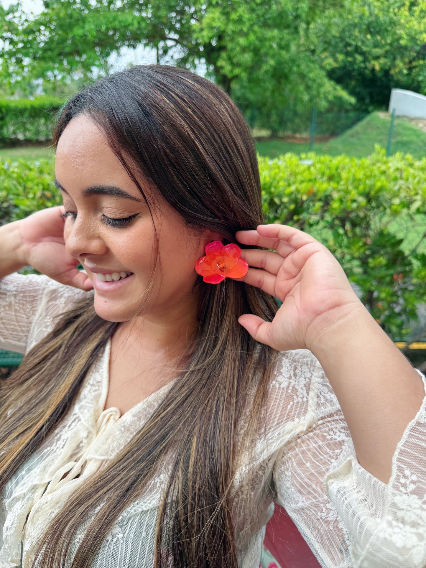 Towers braids Orchid Stud