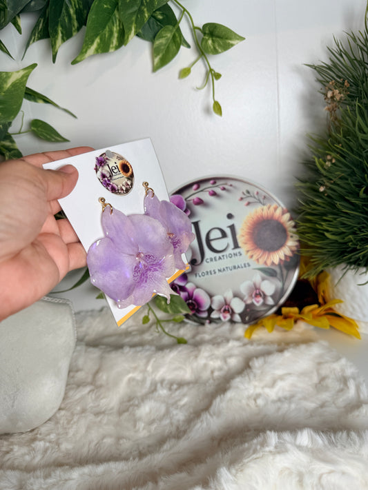 Lavender Phalaenopsis Statement Earrings
