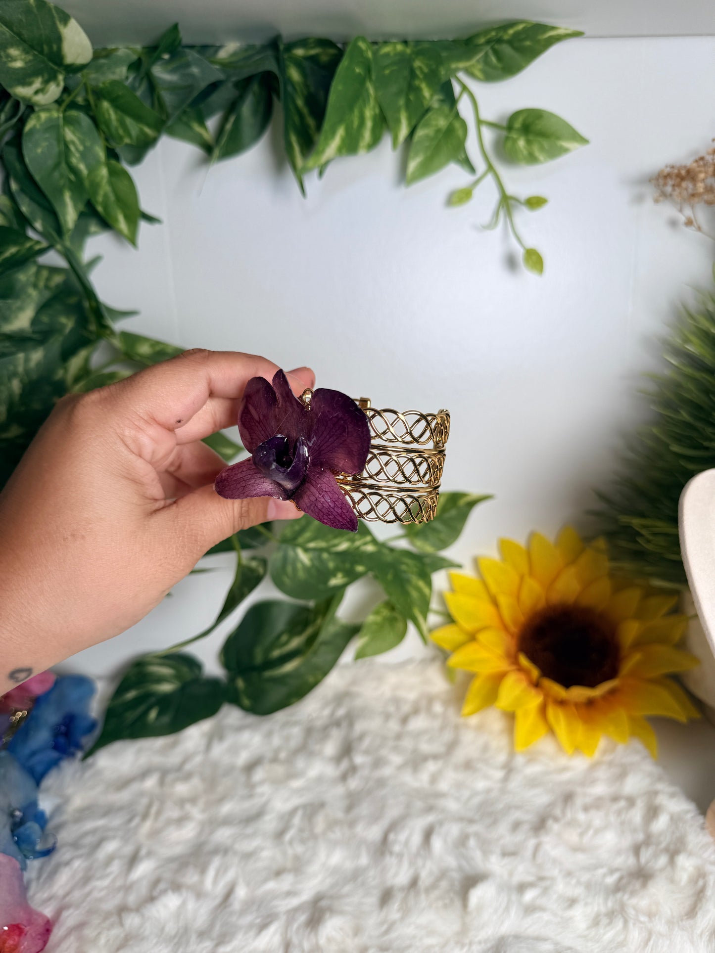 Velvet Orchid Cuff