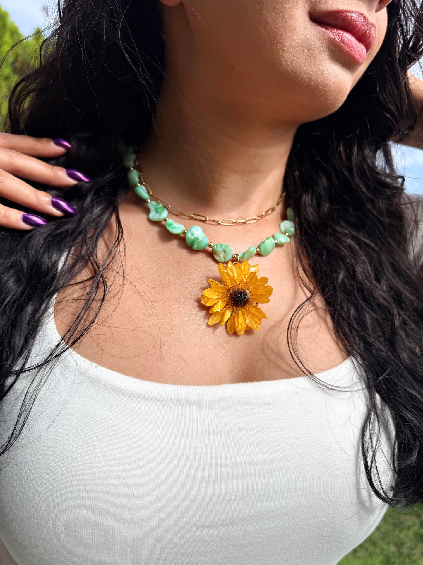 Sunflower Tide Charm Necklace