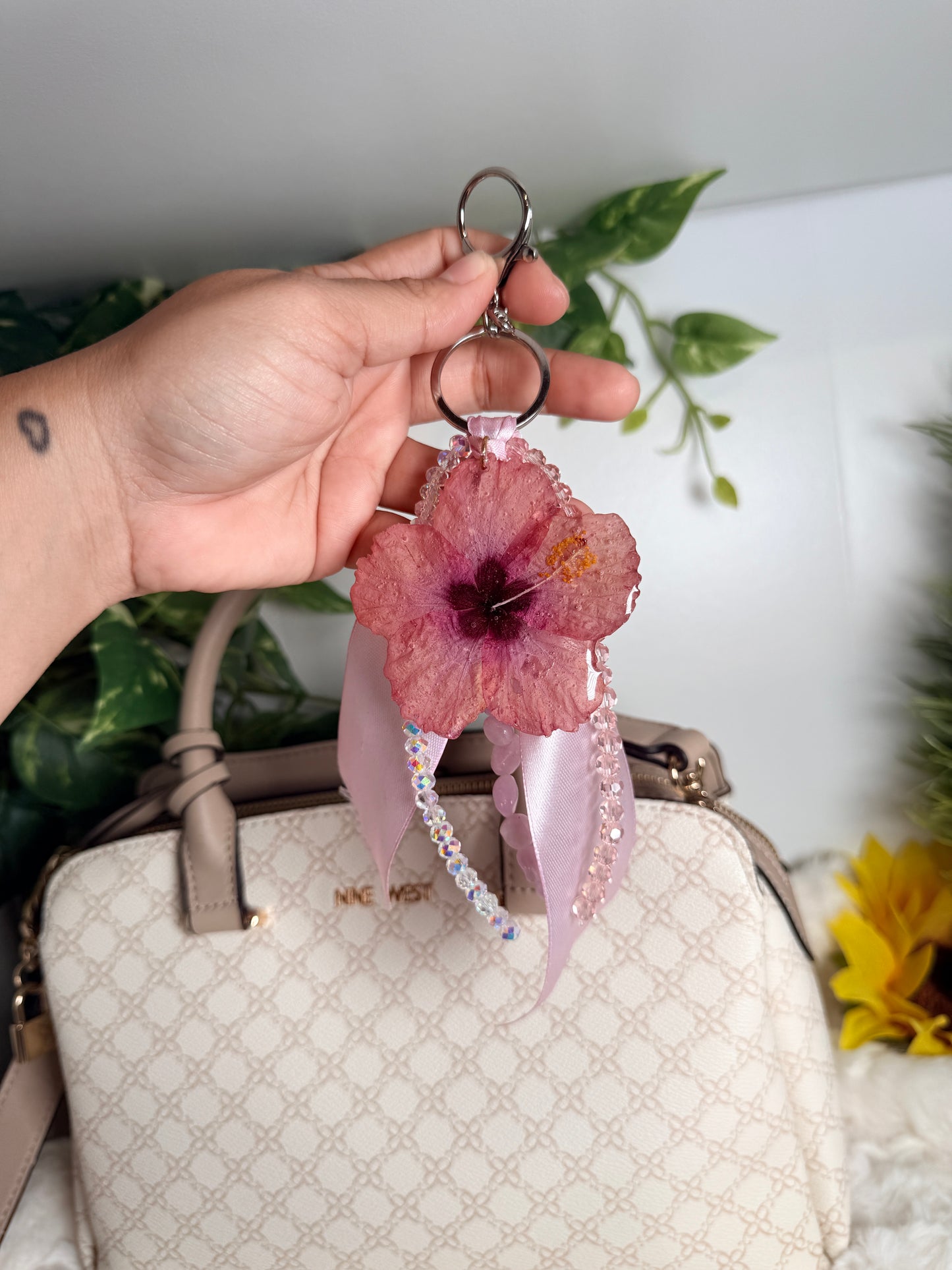 Exotic Poppy Blush Bag Charm