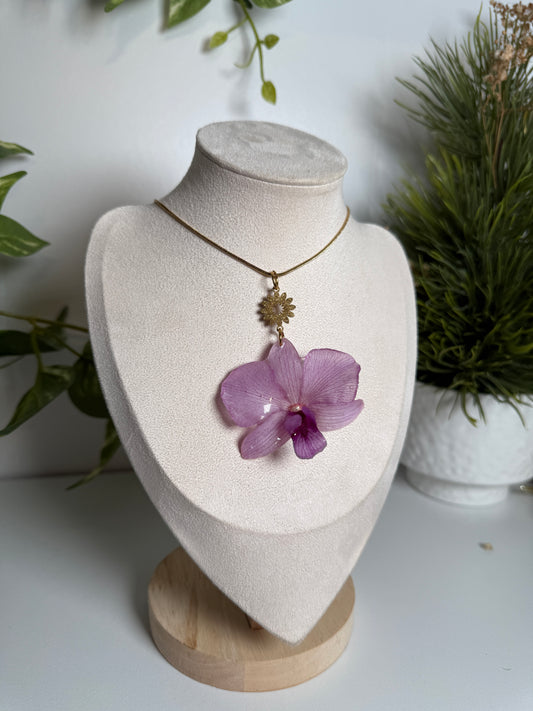 Dendrobium Orchid necklace