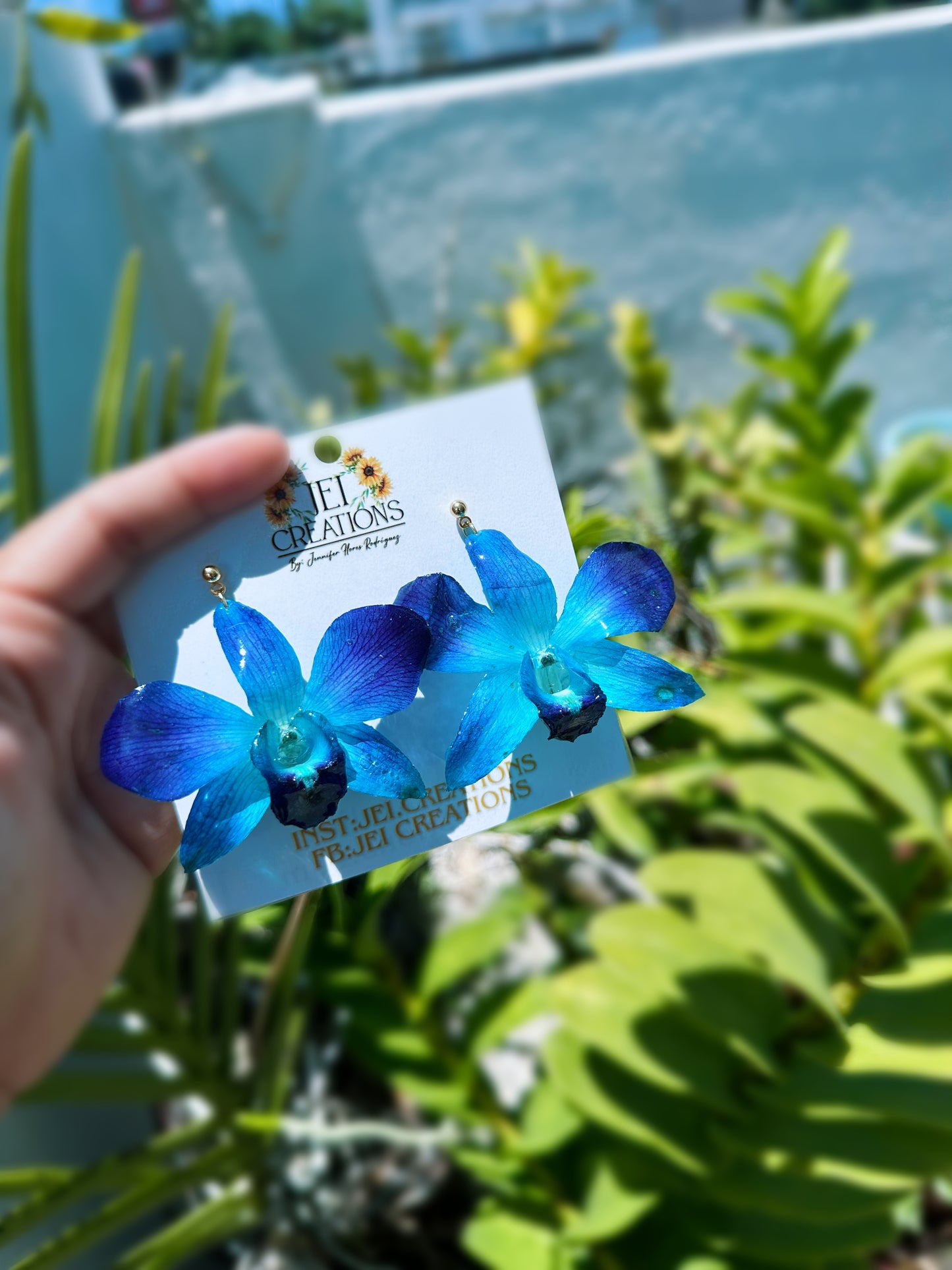 Blue Orchid earings