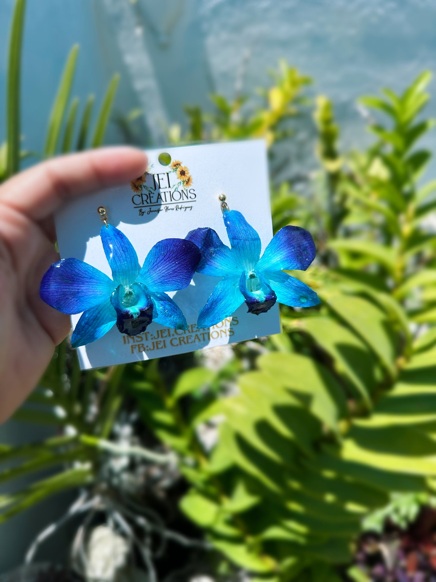 Blue Orchid earings