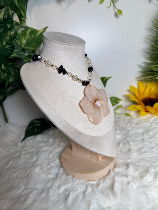 Midnight Blush Orchid Necklace
