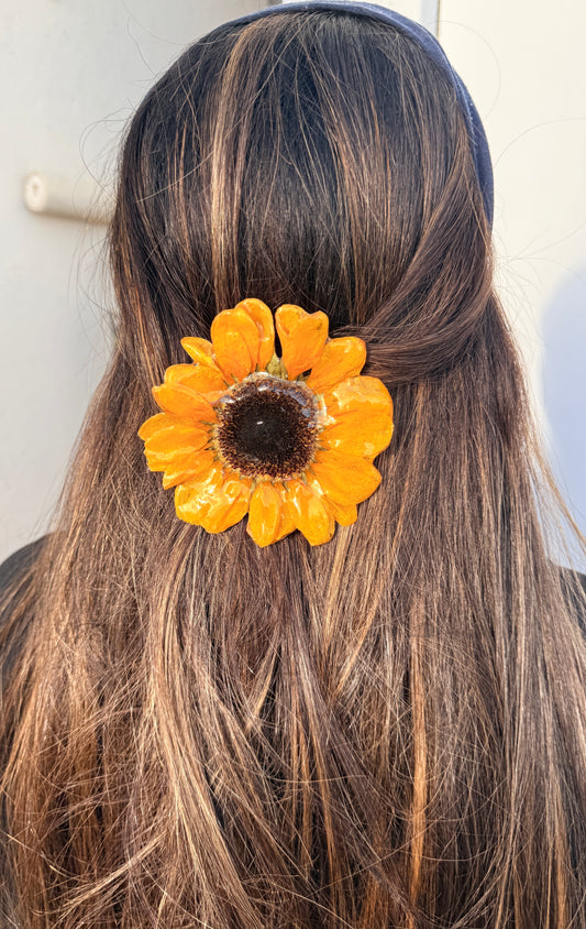 Sunflower hair clip