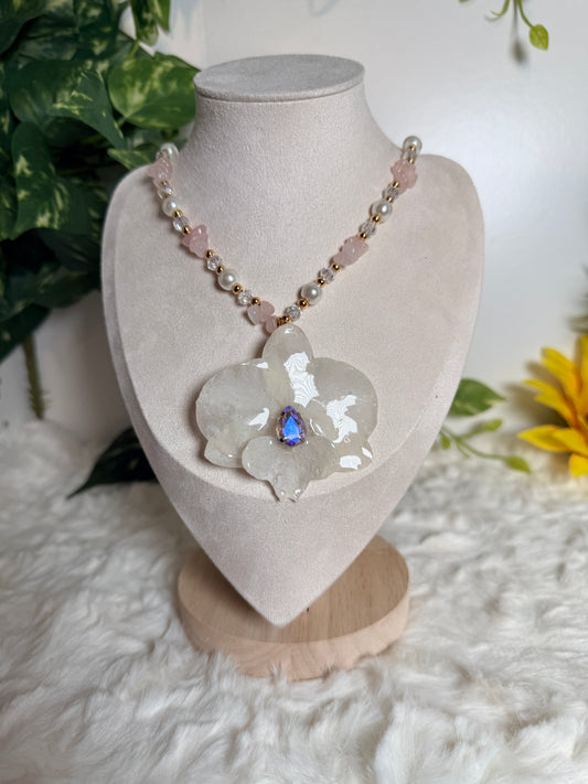 Iridescent Bloom Orchid Necklace
