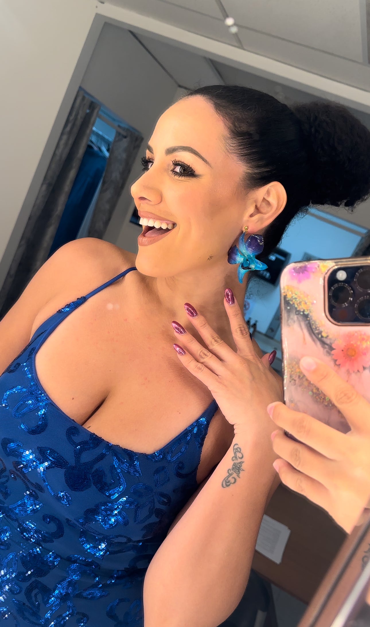 Blue Orchid earings
