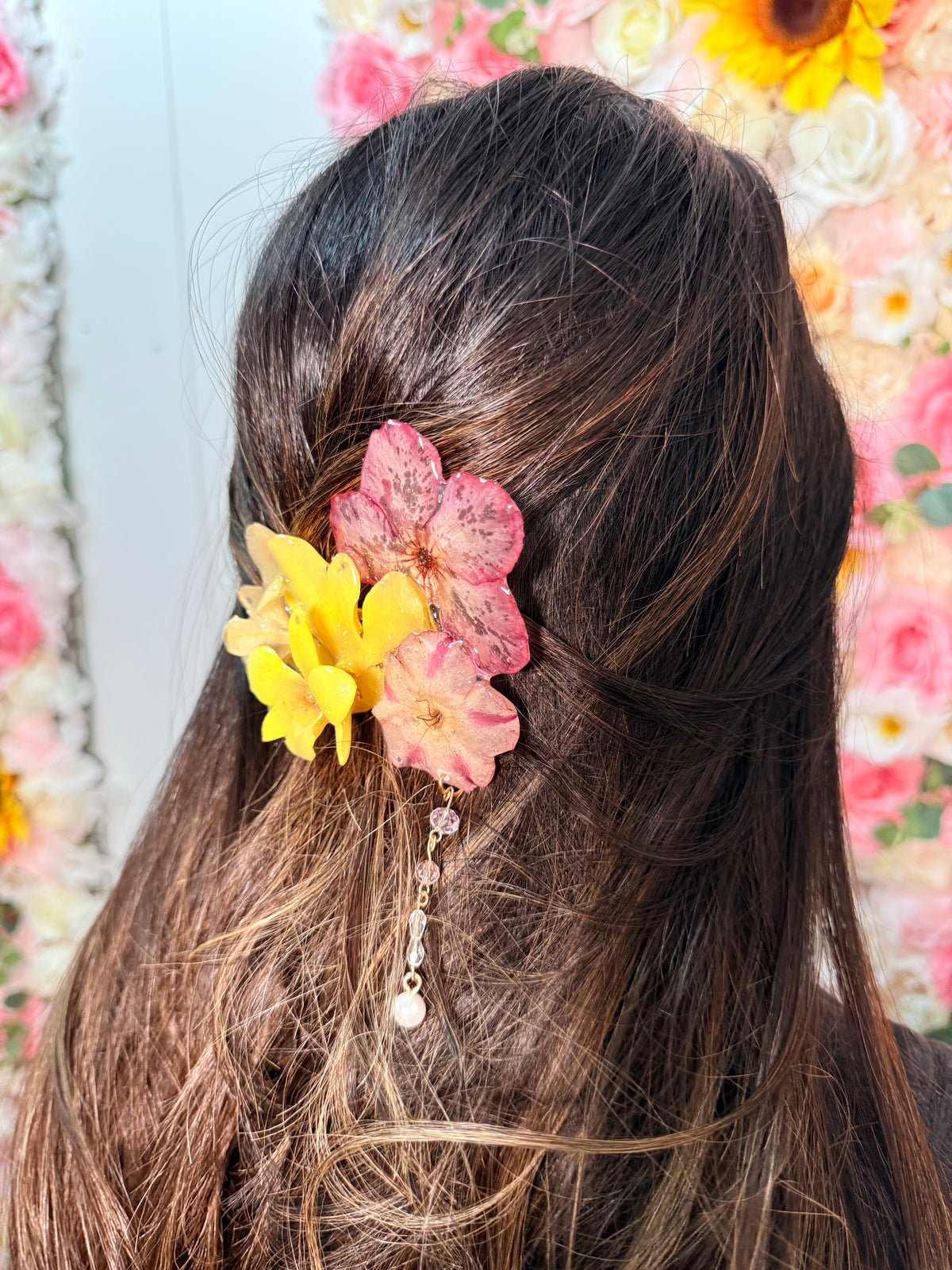 Sunset Orchid Garden Hair Clip