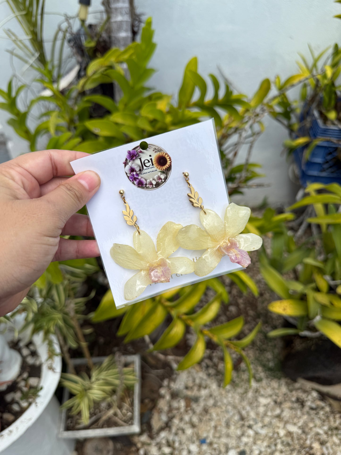 Dendrobium Orchid earings