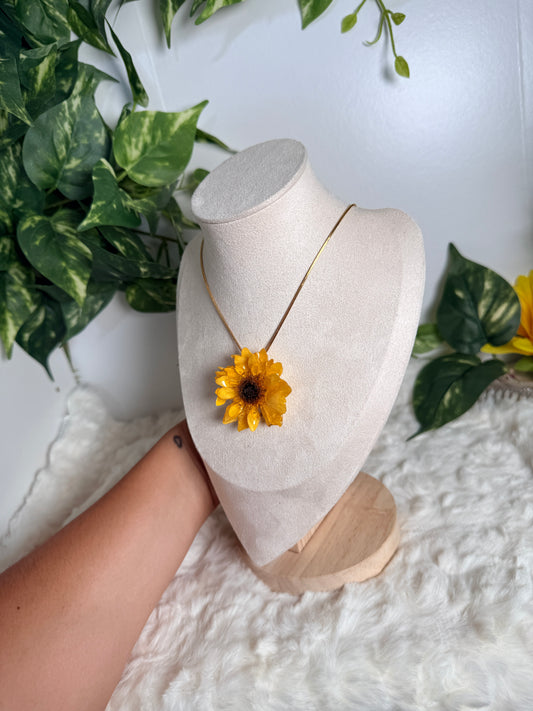 Baby sunflower necklace