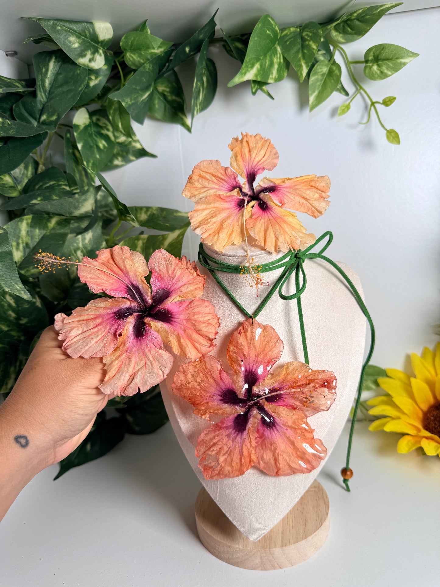 Pink amapola Choker (hibiscus)(pre-orden 13-marzo)