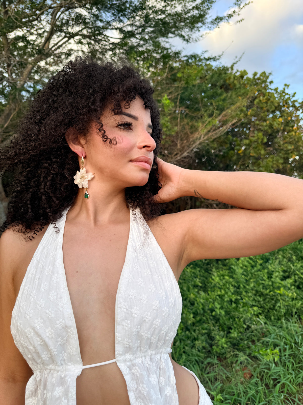 Ivory Delphinium Bloom Earrings