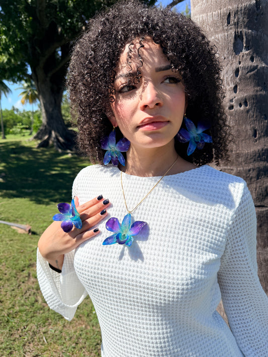 Blue Orchid earings.