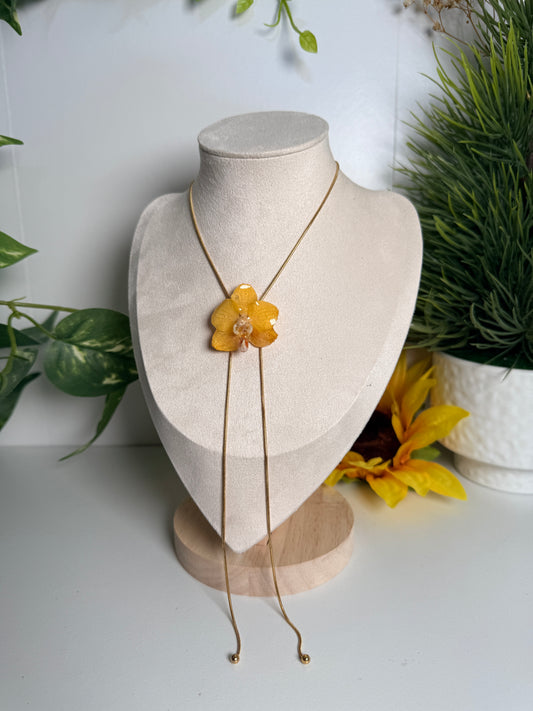Mini Yellow Phalaenopsis necklace